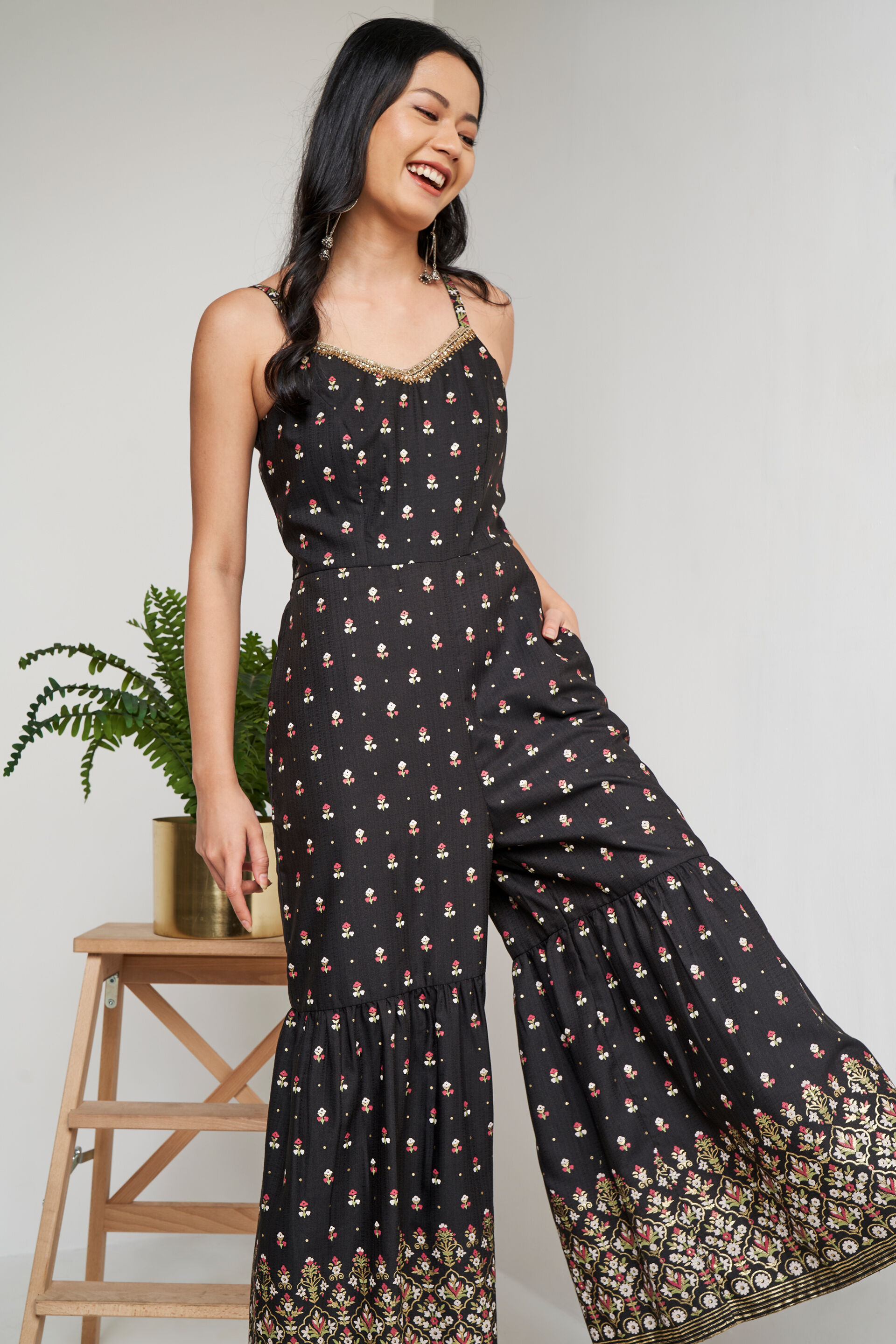 Ethnic print online jumpsuit